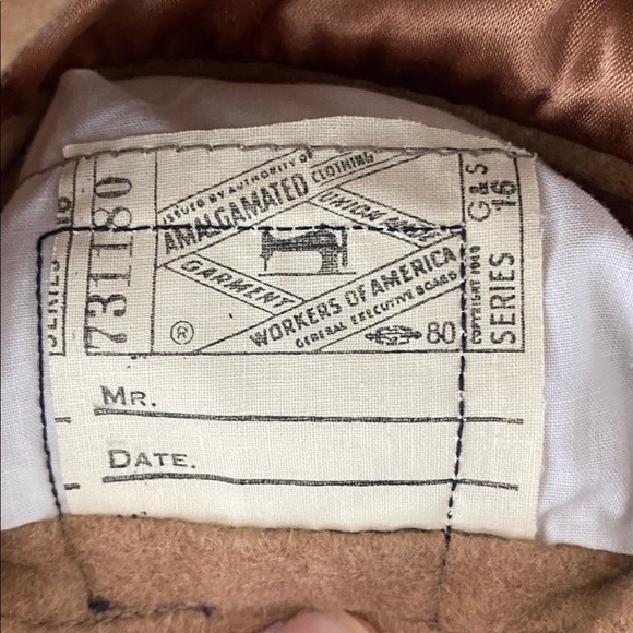 Men's winter coat 100% mongolian camel hair tan deep pockets double breasted - Picture 13 of 13